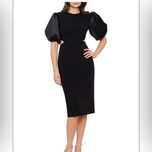 Betsy & Adam Puff-Sleeve Cut-Out Detail Dress